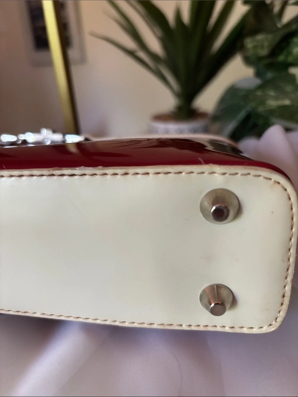 Beijo Red Patent vinyl clutch/shoulder bag Y2K